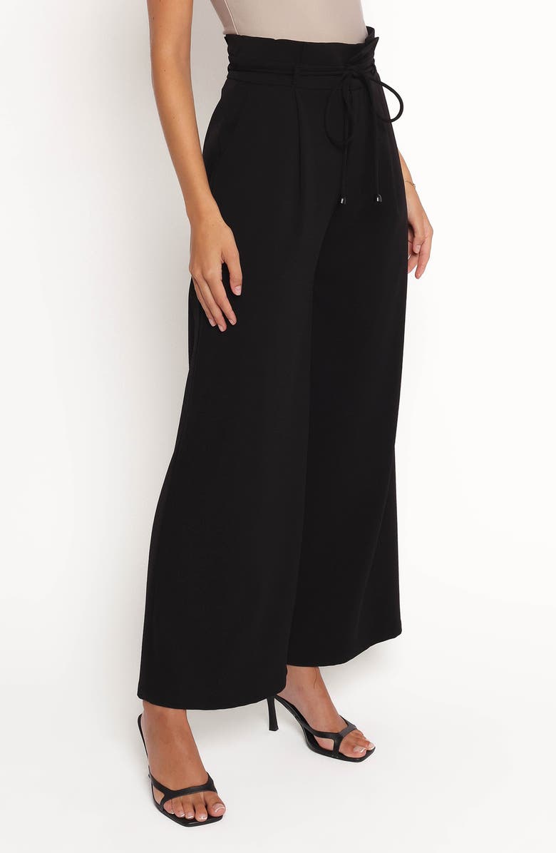 Petal & Pup Thesis Tie Waist Wide Leg Pants, Alternate, color, Black
