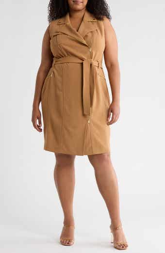 Calvin Klein Tie Waist Moto Dress