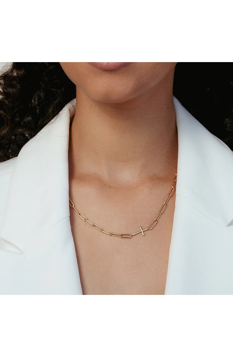 Rizen Jewelry Chain Breaker Cross Necklace, Alternate, color, 18K Gold Plated