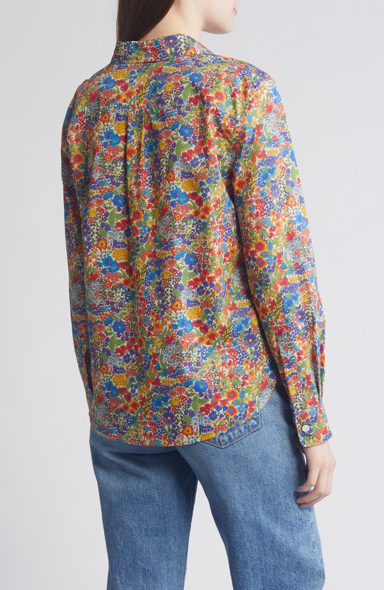 Liberty London Floral Long Sleeve Cotton Button-Up Shirt, Alternate, color, Blue Multi