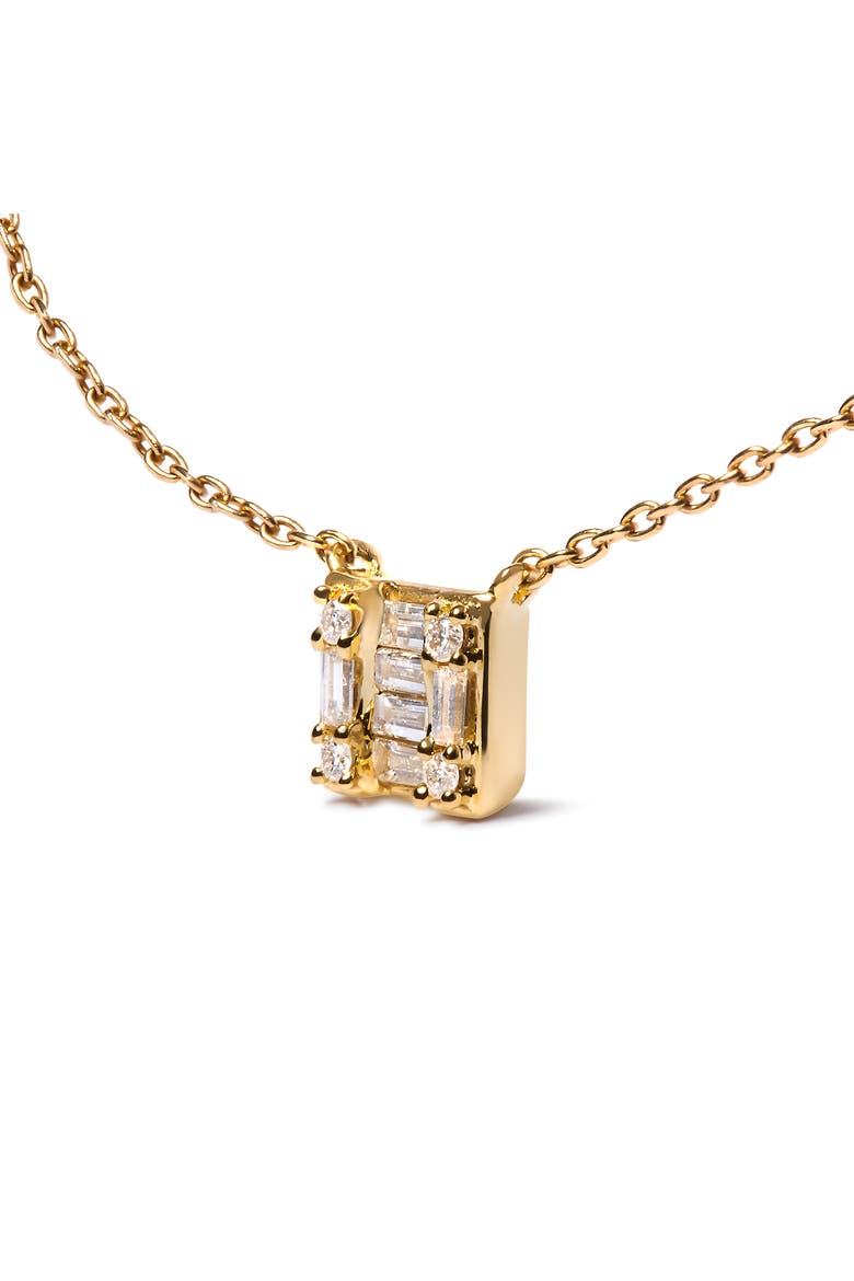 10K Yellow Gold 1/10 Cttw Mosaic Composite Square Inch Pendant Necklace, Alternate, color, Yellow