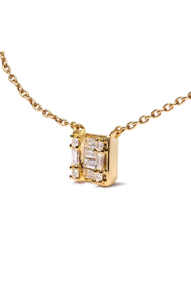 Haus of Brilliance 10K Yellow Gold 1/10 Cttw Mosaic Composite Square Inch Pendant Necklace, Alternate, color, Yellow