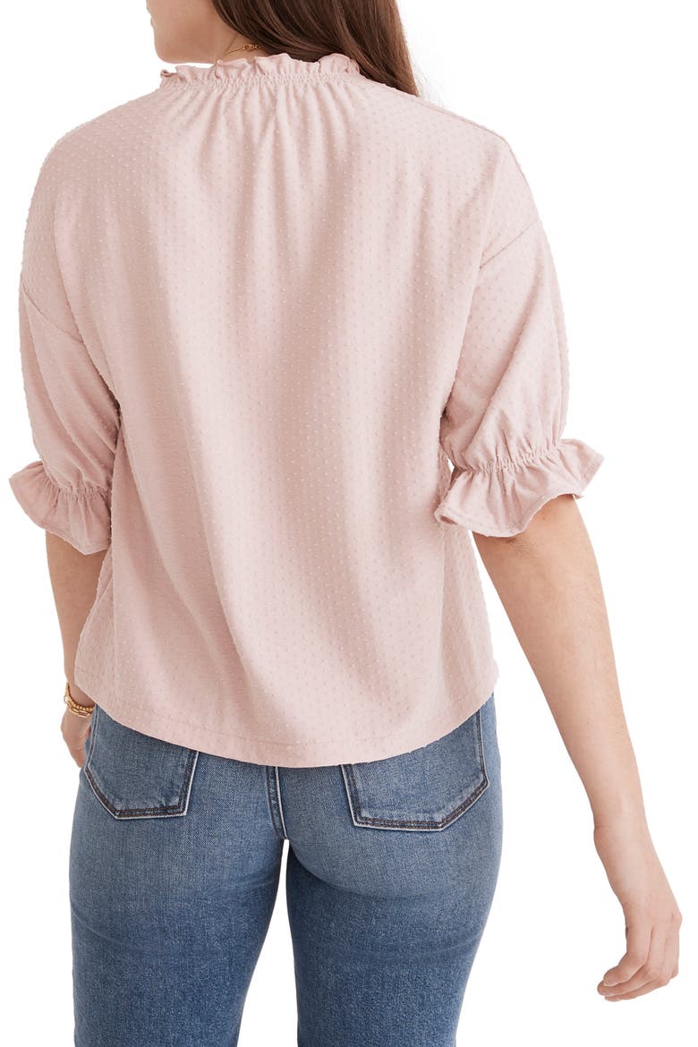 Texture & Thread Clip Dot Ruffle Top, Alternate, color, WISTERIA DOVE
