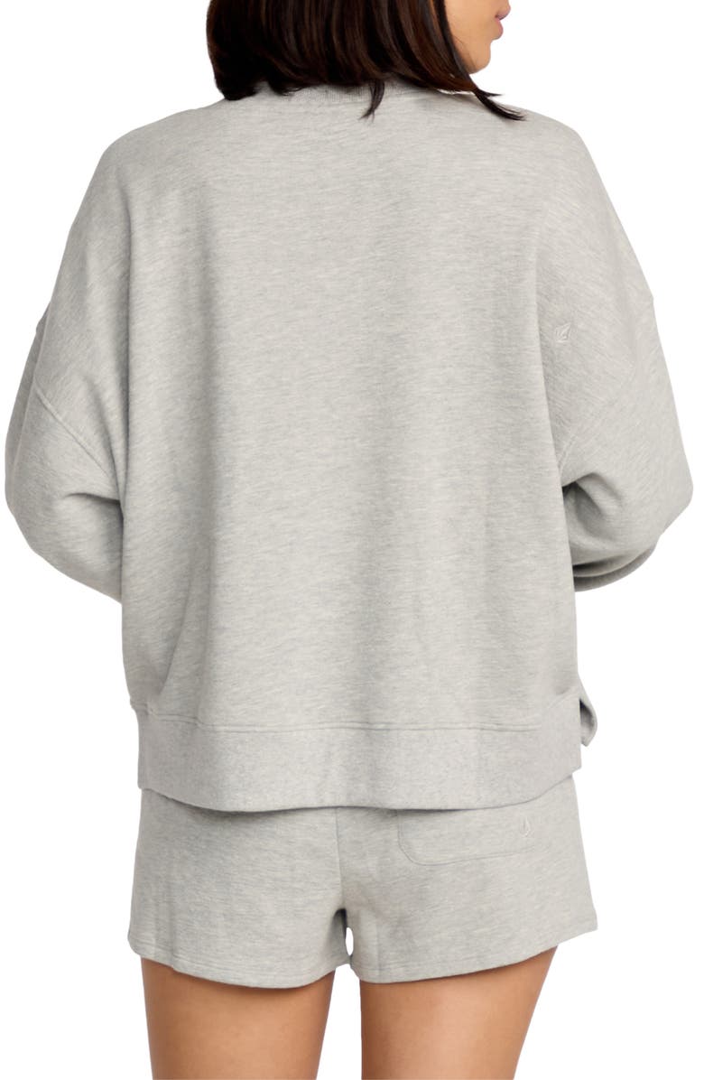 Volcom Lived in Fleece Henley, Alternate, color, Heather Grey