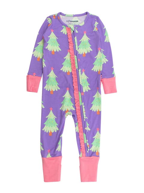 Baby Girls SoftSnooze Convertible Ruffle One Piece Pajama