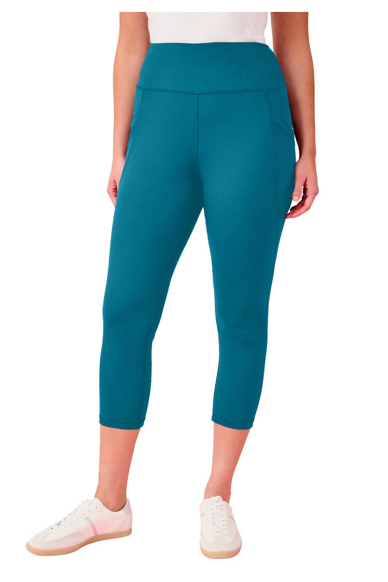 Soft Sculpt Side Pocket Capri Legging, Main, color, DEEP TEAL
