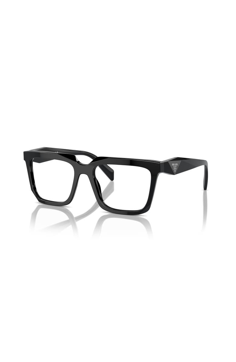 Prada 54mm Rectangle optical glasses, Main, color, Black