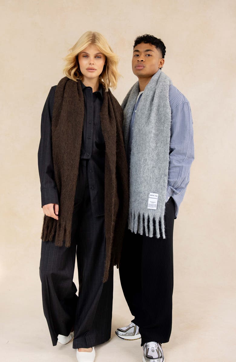 Arctic Fox & Co The Reykjavik Fringe Scarf, Alternate, color, Arctic Grey