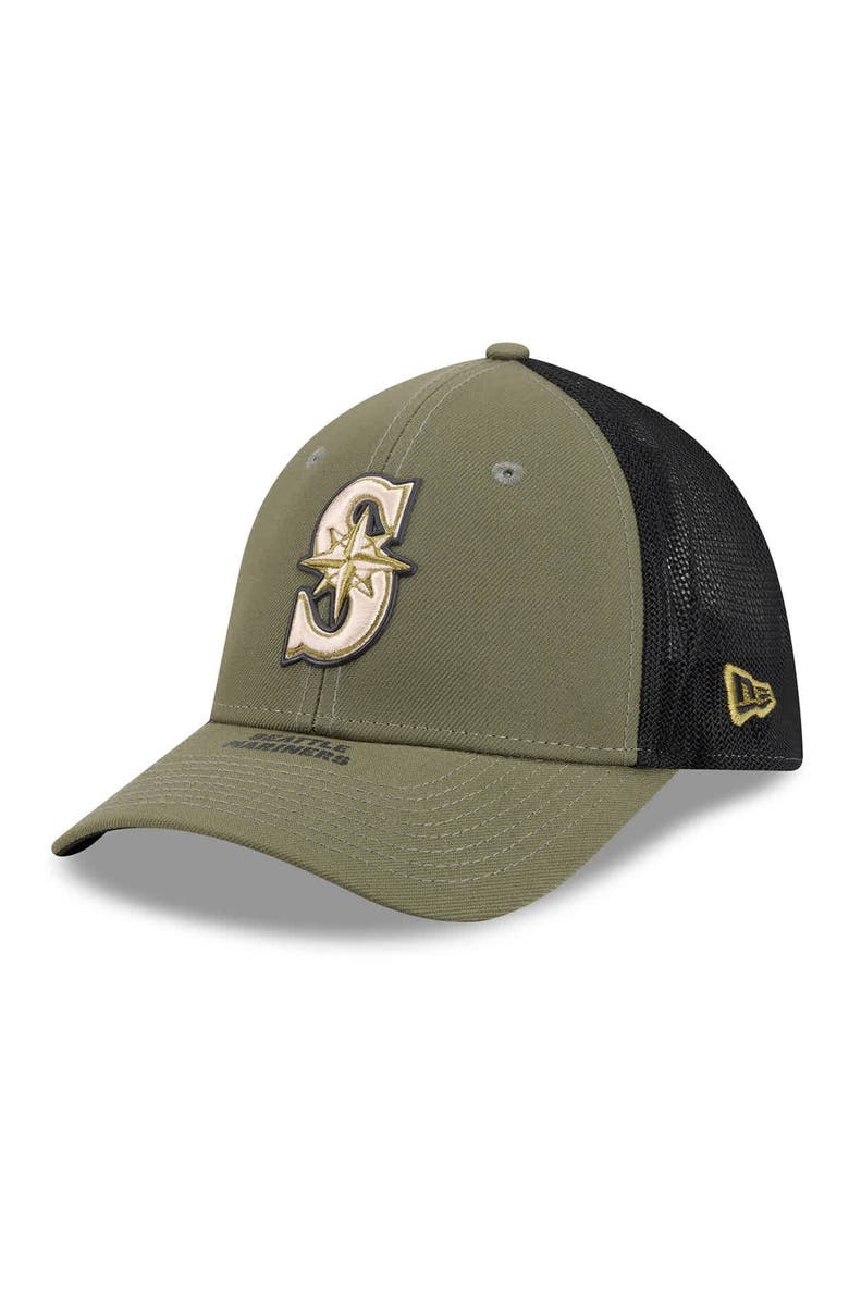 New Era Men's New Era  Olive Seattle Mariners 2026 Armed Forces Day 39THIRTY M-Crown Flex Hat, Alternate, color, Olive