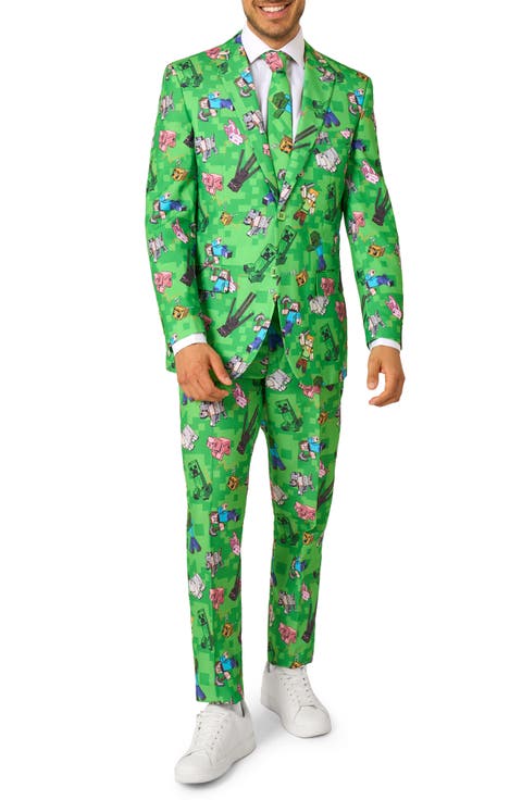 x Minecraft Slim Fit Two-Piece Suit & Tie Set (Regular & Big)