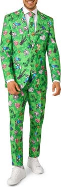 OppoSuits x Minecraft Slim Fit Two-Piece Suit & Tie Set