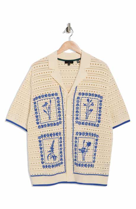 Ted Baker London Barri Embroidered Camp Shirt