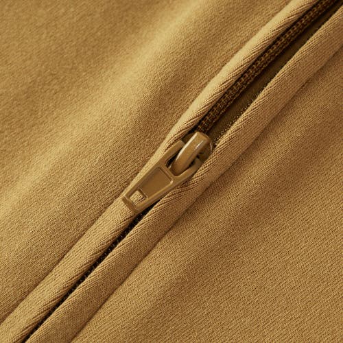 Milkbarn Brushed Zipper Pajama In Brown