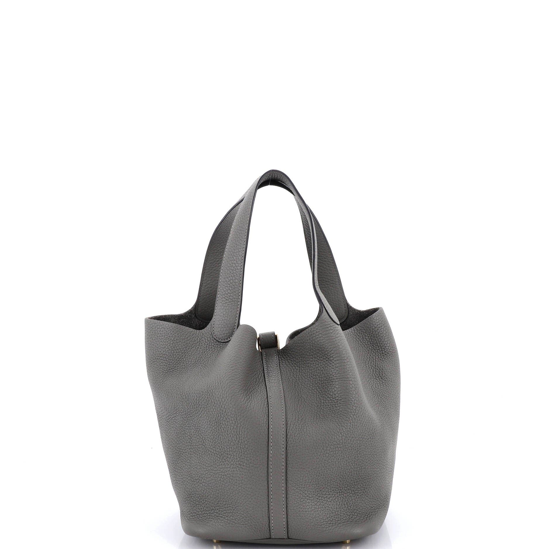 Pre-Owned Hermes Picotin Lock Bag Clemence MM, Alternate, color, Gris Meyer