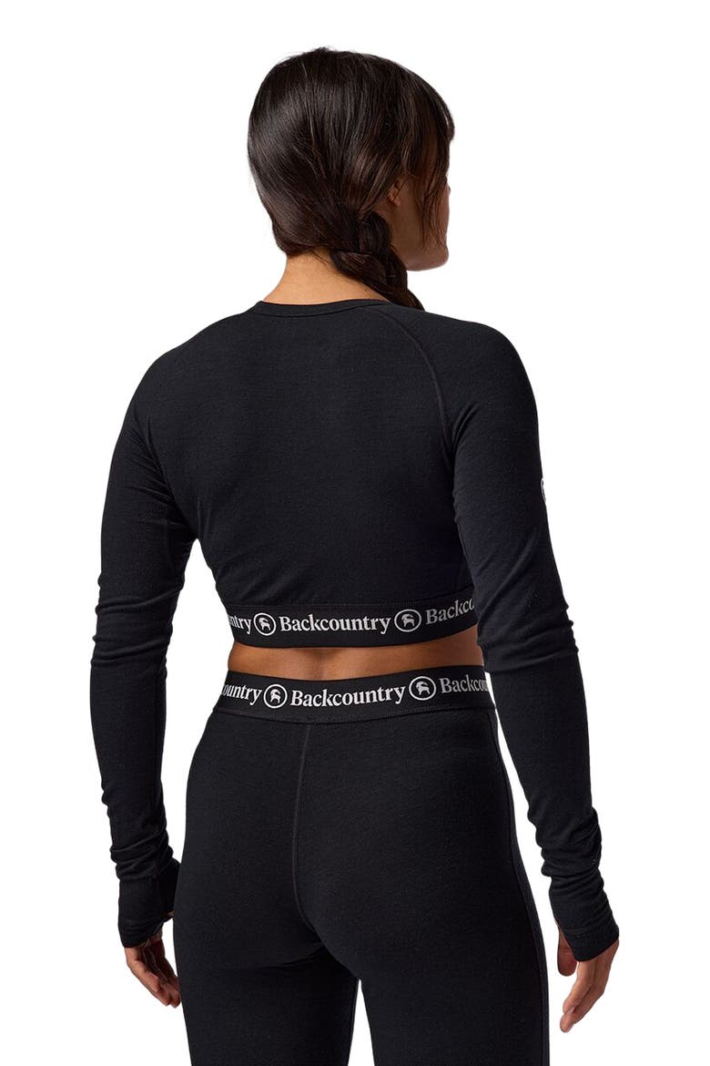 Cedars Rws Merino Lt-Wt Baselayer Crop Crew Top - Women's, Alternate, color, Black