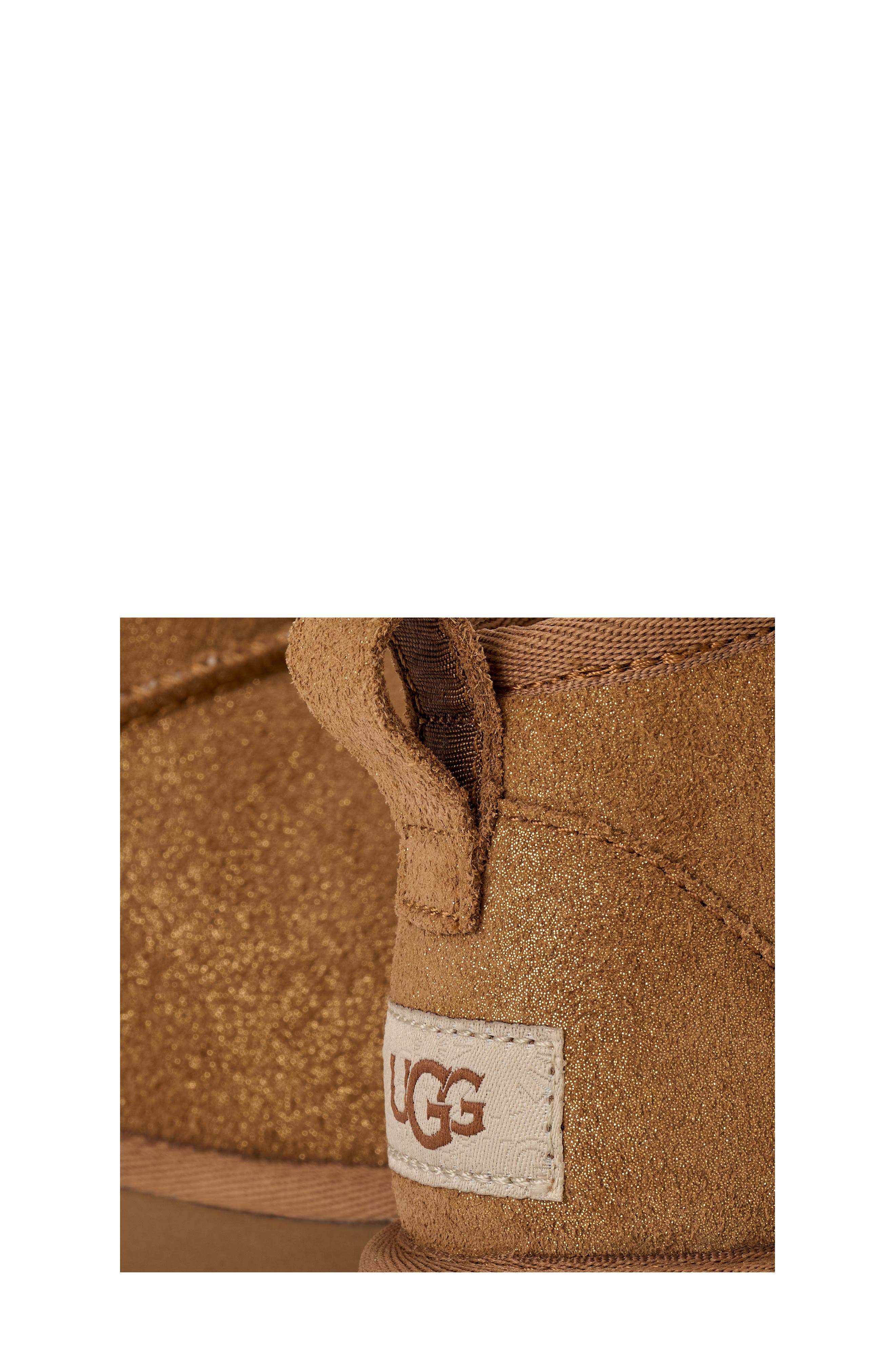 UGG<sup>®</sup> Kids' Classic Ultra Mini Dazzle Boot, Alternate, color, Chestnut