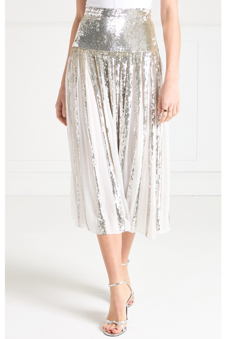 Filigree Skirt, Main, color, Silver