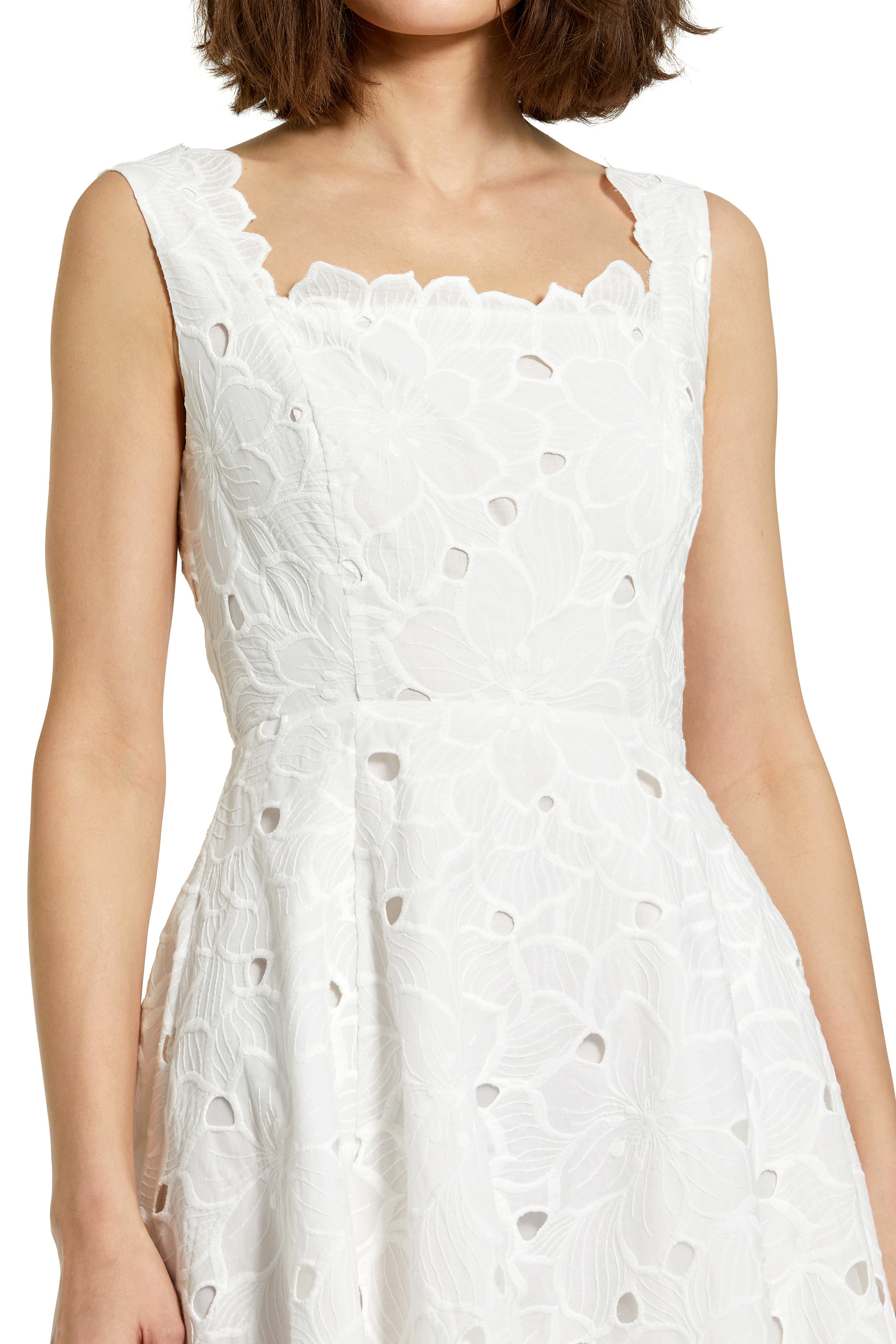 Embroidered Floral A Line Sleeveless Midi Dress (Women) | Nordstrom
