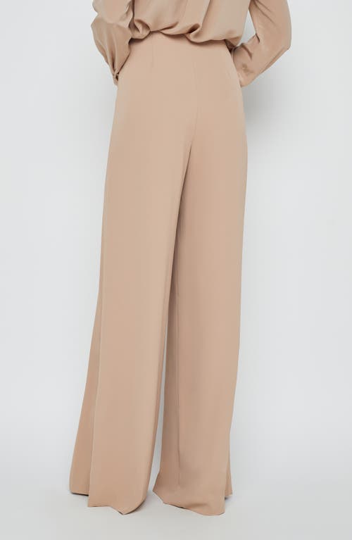Shop L Agence L'agence Nova Pleated Wide Leg Pants In Cappuccino