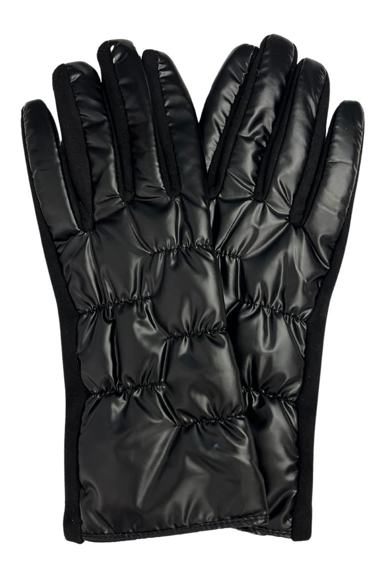 Puffer Gloves, Main, color, BLACK