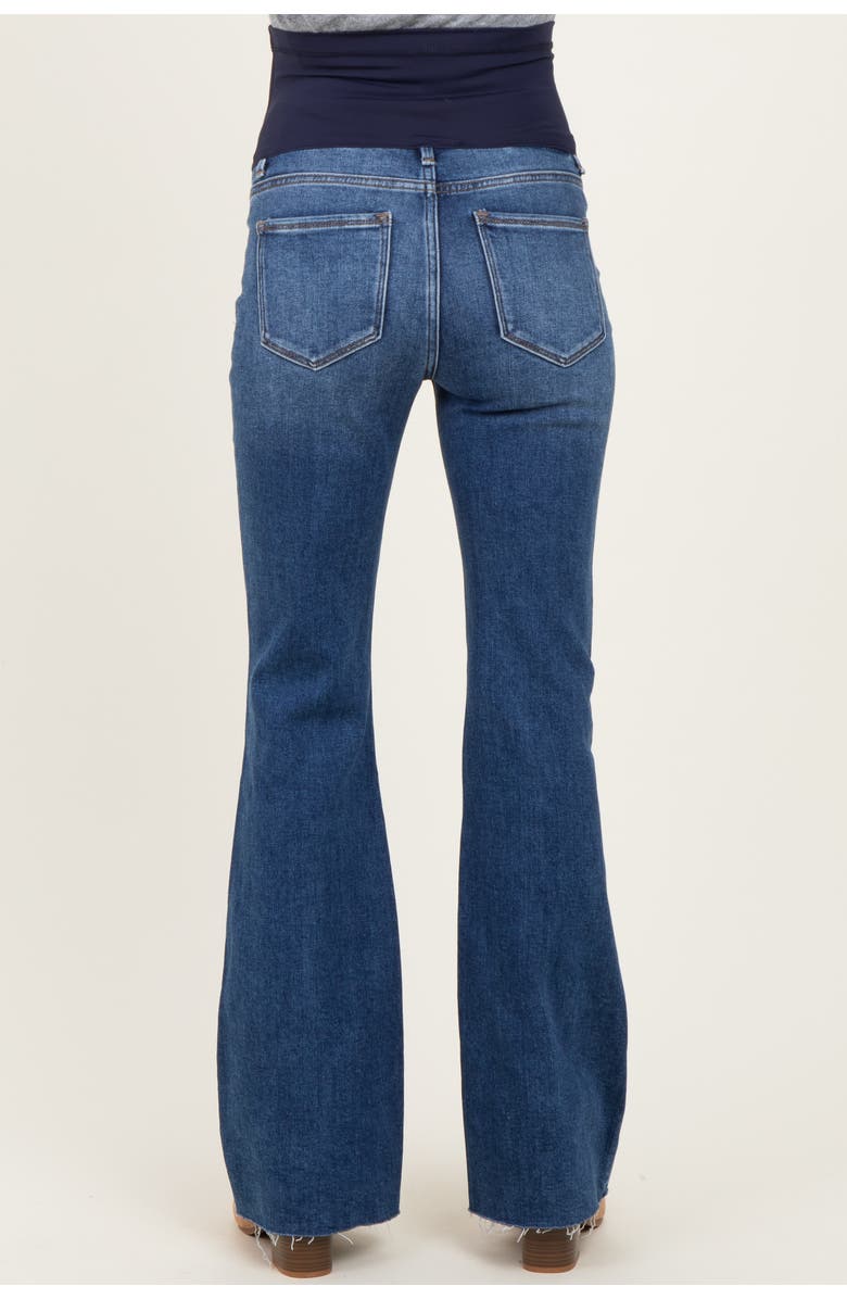 PinkBlush Raw Hem Maternity Flare Jeans, Alternate, color, Navy Blue
