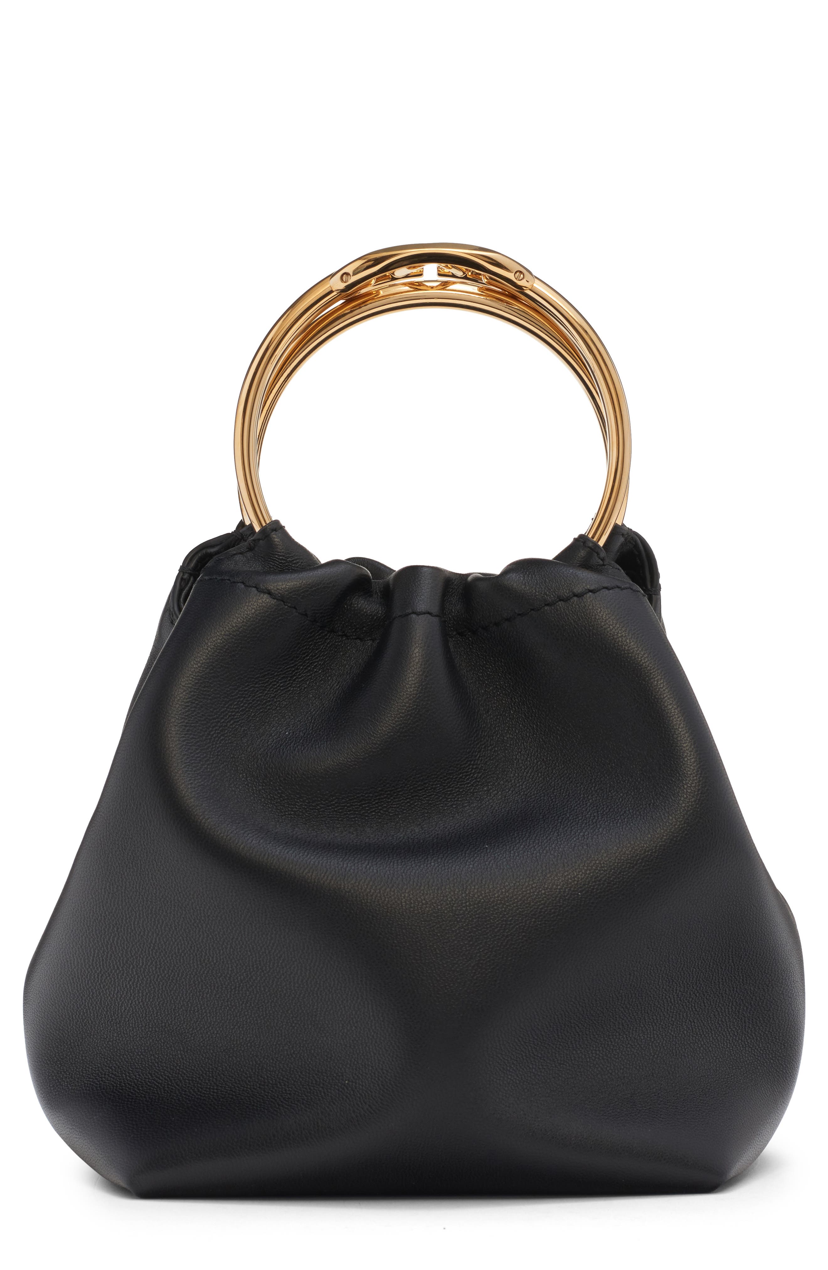 Valentino Garavani Small Carry Secrets Leather Bucket Bag, Main, color, 