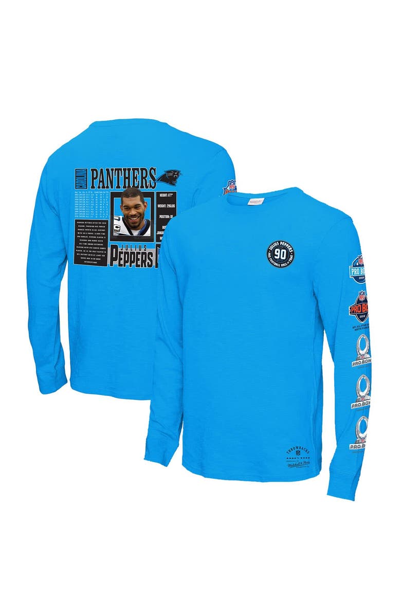 Mitchell & Ness Men's Mitchell & Ness Julius Peppers Blue Carolina Panthers  Pro Bowl Long Sleeve T-Shirt, Main, color, Blue