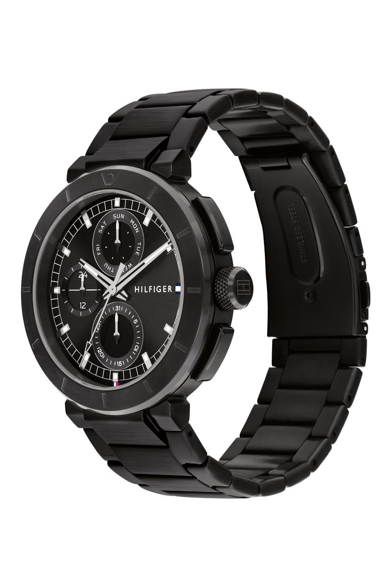 Lorenzo Multifunction Bracelet Watch, Alternate, color, BLACK