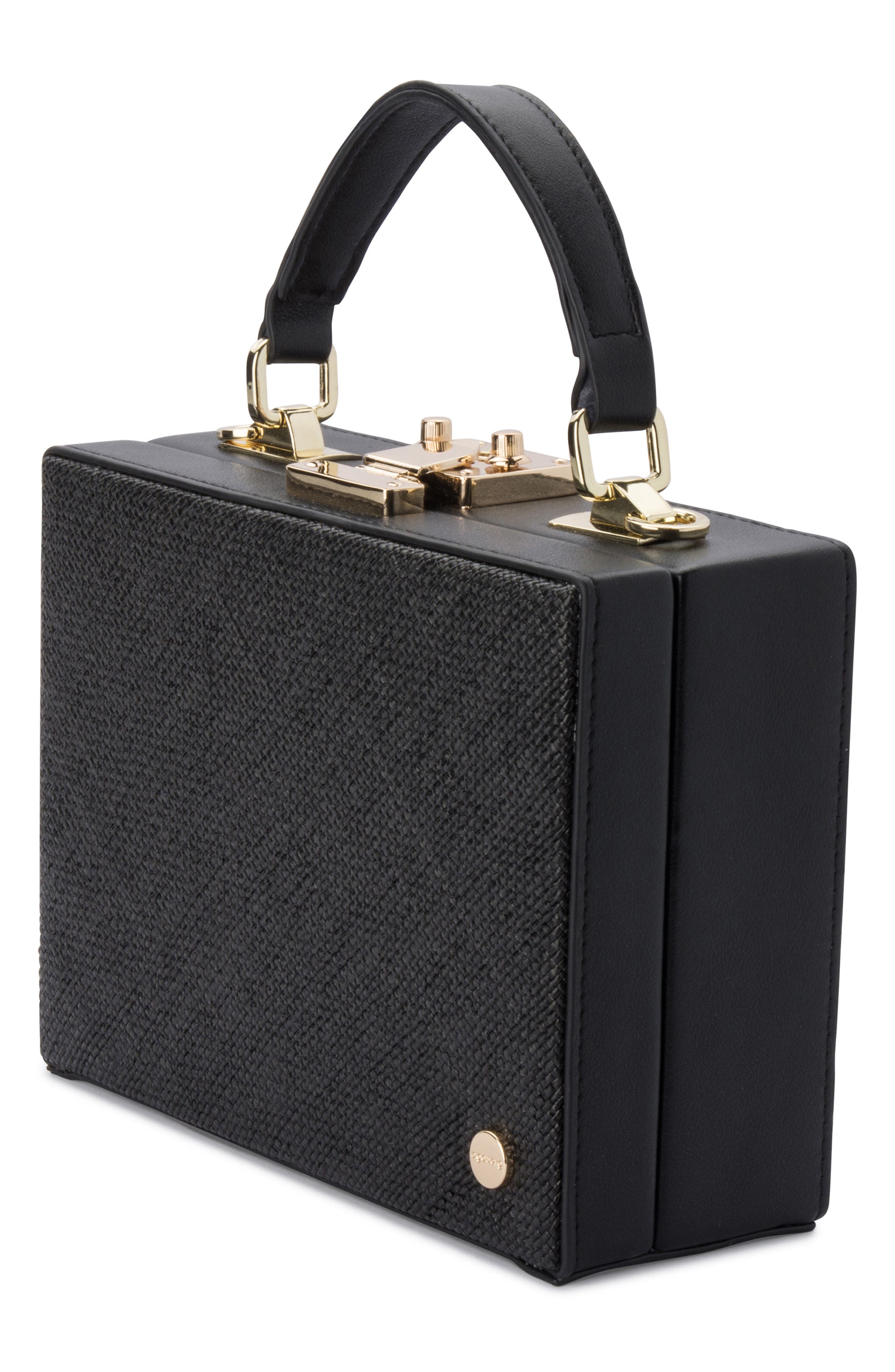 Olga Berg Georgia Straw Woven Clutch, Alternate, color, 