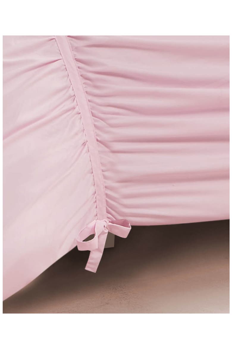 Ribbon Ruched Comforter & Sham Set, Alternate, color, PINK MARSHMALLOW