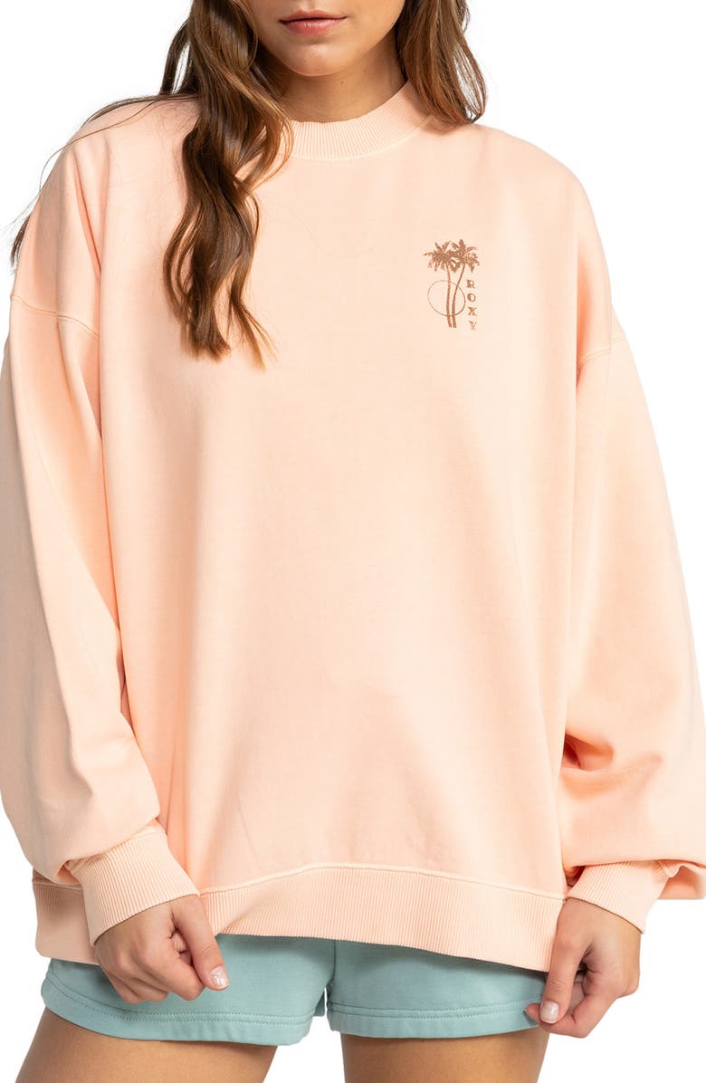 Roxy Line Up Oversized Sweatshirt, Main, color, 