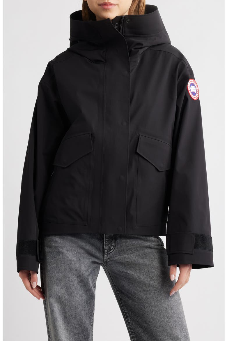 Tofino Hooded Rain Jacket, Main, color, BLACK