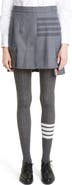Thom Browne Drop Back Pleated Wool Blend Miniskirt