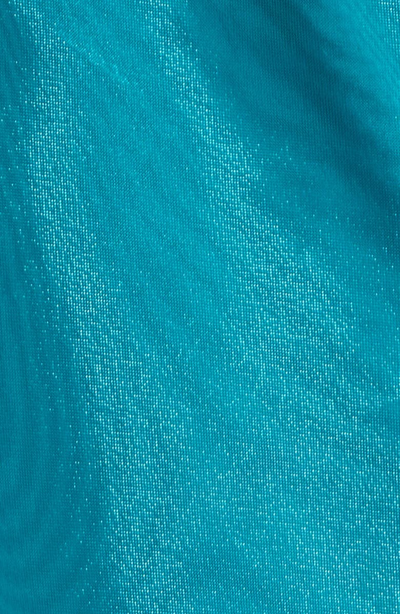 Eliza J Bow Detail One-Shoulder Taffeta Jumpsuit, Alternate, color, Jade