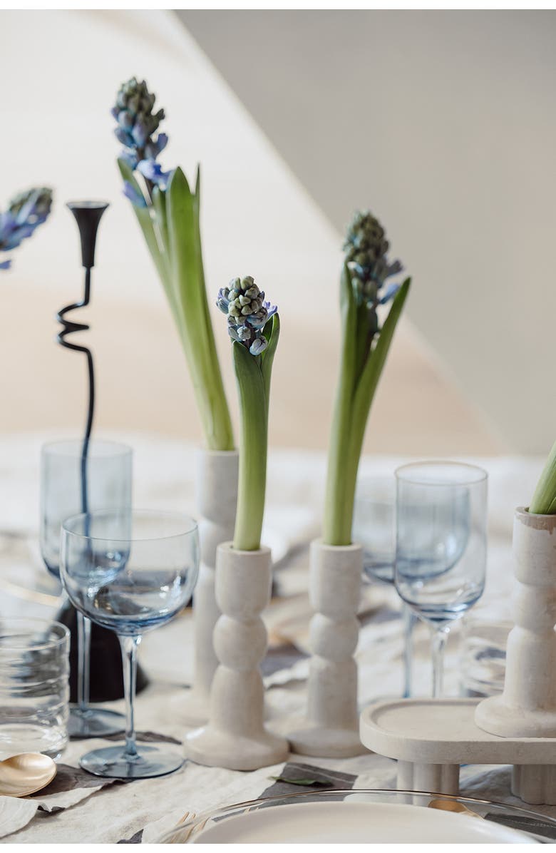 House of Revelry Stone Taper Candle Holders Set of Two, Alternate, color, Natural