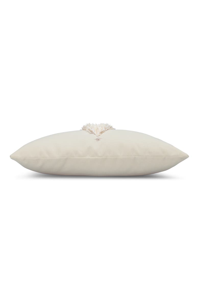 Fraser Fir Handmade Applique Woven Accent Holiday Pillow, Alternate, color, Ivory