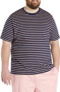 Harbor Bay by DXL Big & Tall Moisture-Wicking Striped T-Shirt