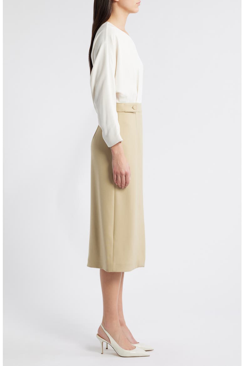Ditela Mixed Media Dress, Alternate, color, LIGHT BEIGE COMBO