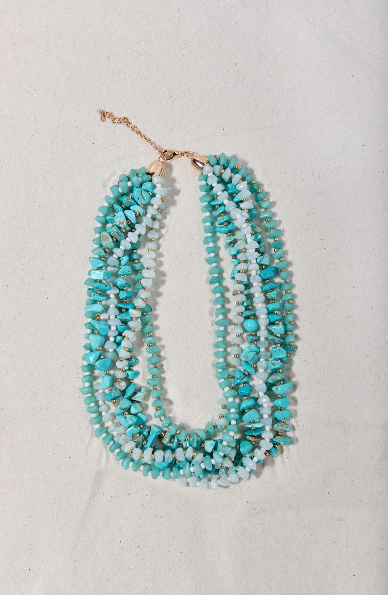 SAACHI Multi Strand Turquoise Necklace, Alternate, color, Turquoise