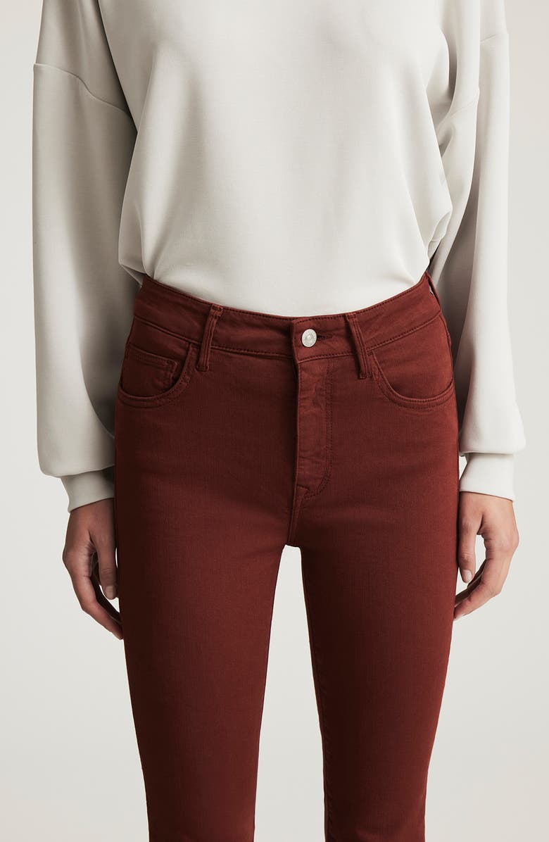 Mavi Jeans Anika High Waist Raw Hem Crop Flare Jeans, Alternate, color, Andorra Flex Blue