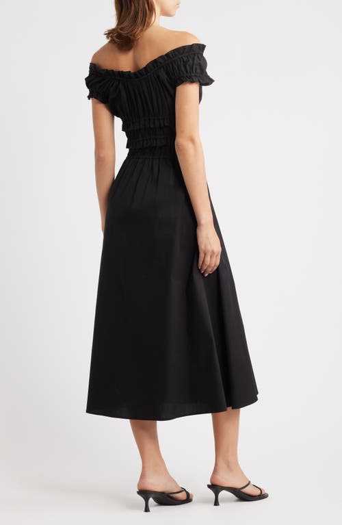 Sunday Ritual Off The Shoulder Poplin Maxi Dress