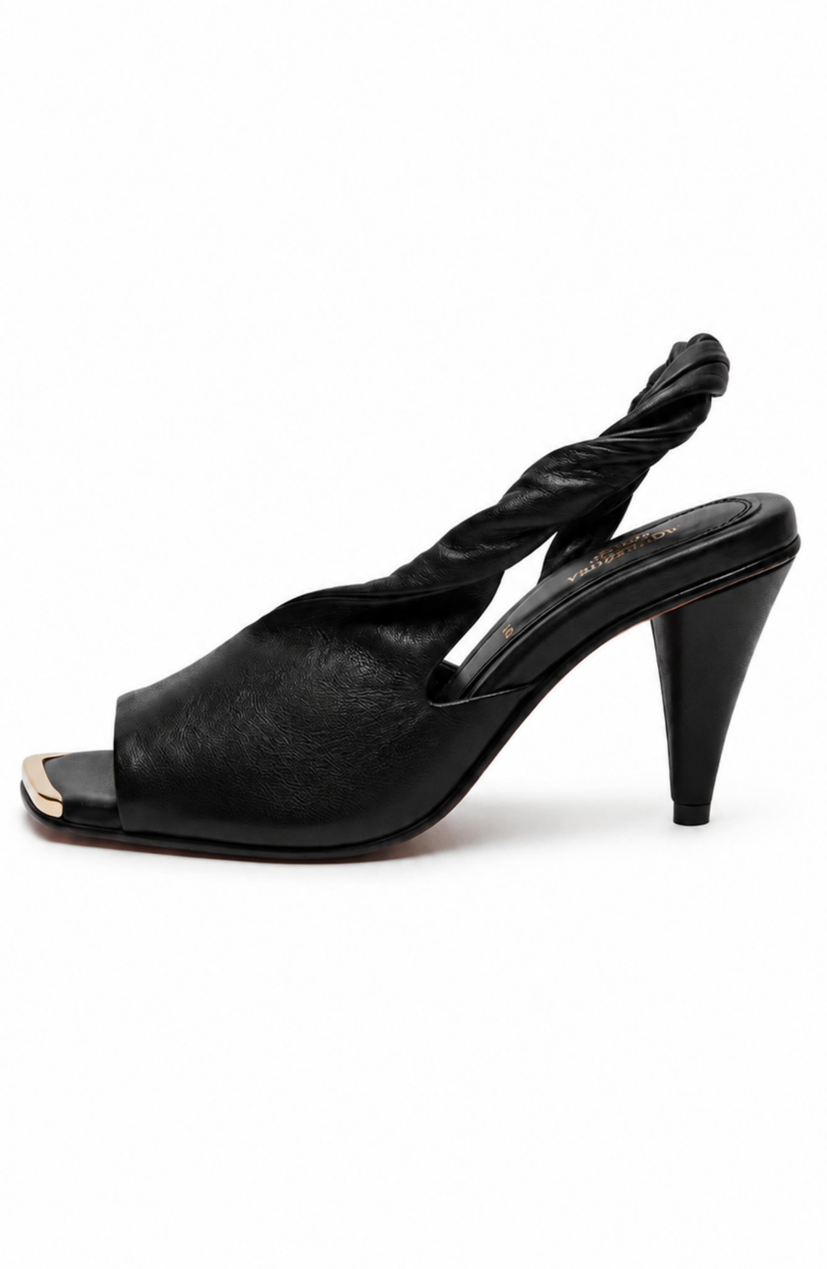 Bróg Orla Twisted Strap Slingback Cone Heel Jet Black, Alternate, color, Jet Black