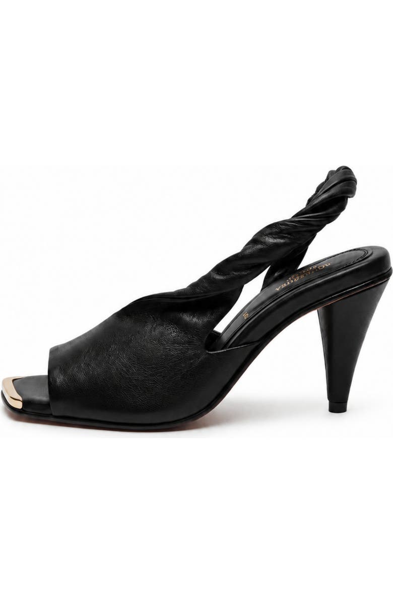 Bróg Orla Twisted Strap Slingback Cone Heel Jet Black, Alternate, color, Jet Black