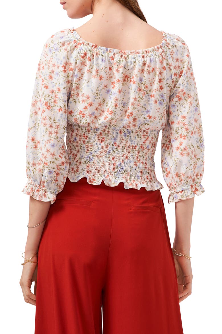 Off the Shoulder Crepe Blouse, Alternate, color, DEMURE FLRL SE