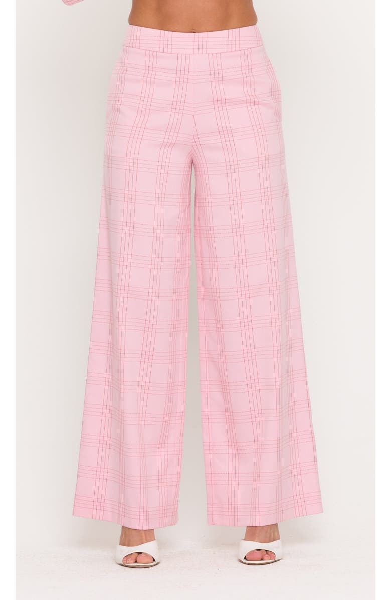 Generation Love Magda Windowpane Suiting Pants, Alternate, color, Pink/Red Plaid