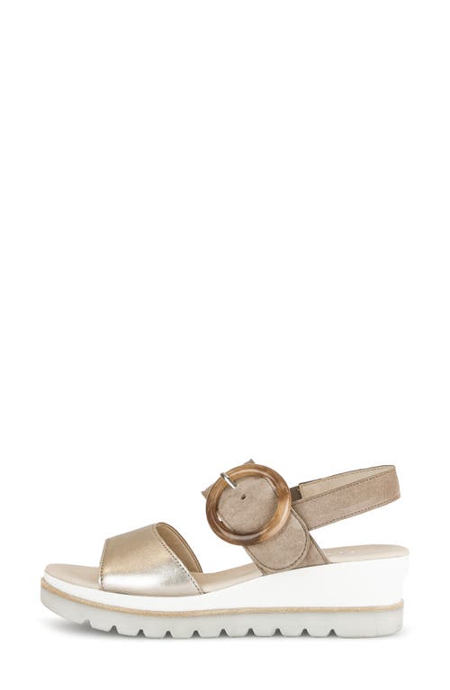 Gabor Strappy Wedge Sandal In Puder
