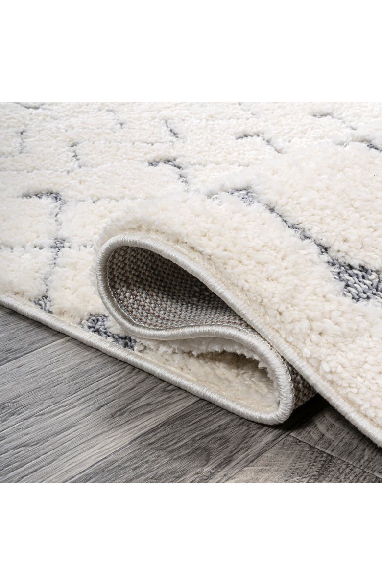 JONATHAN Y Pia Moroccan Trellis Plush Carved Area Rug, Alternate, color, Multi/Cream