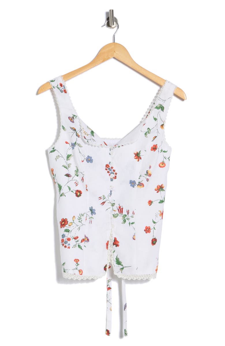 EDIT by JASON WU Lace Trim Linen Tank, Main, color, Ivory Wildflower