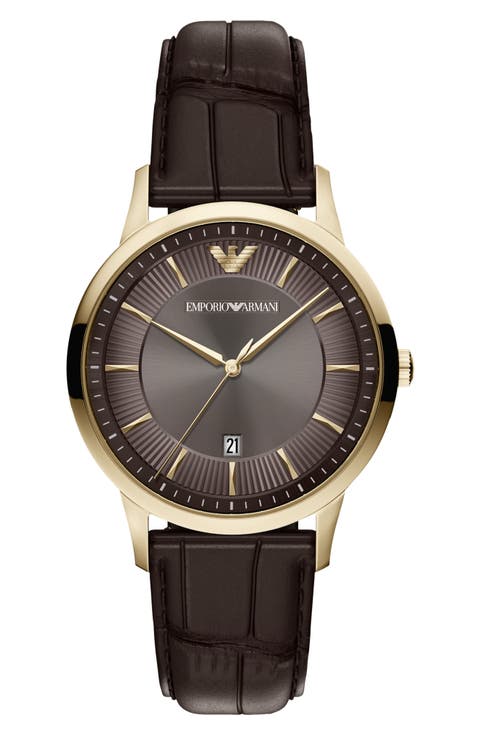 Archetipo Leather Strap Watch, 39mm