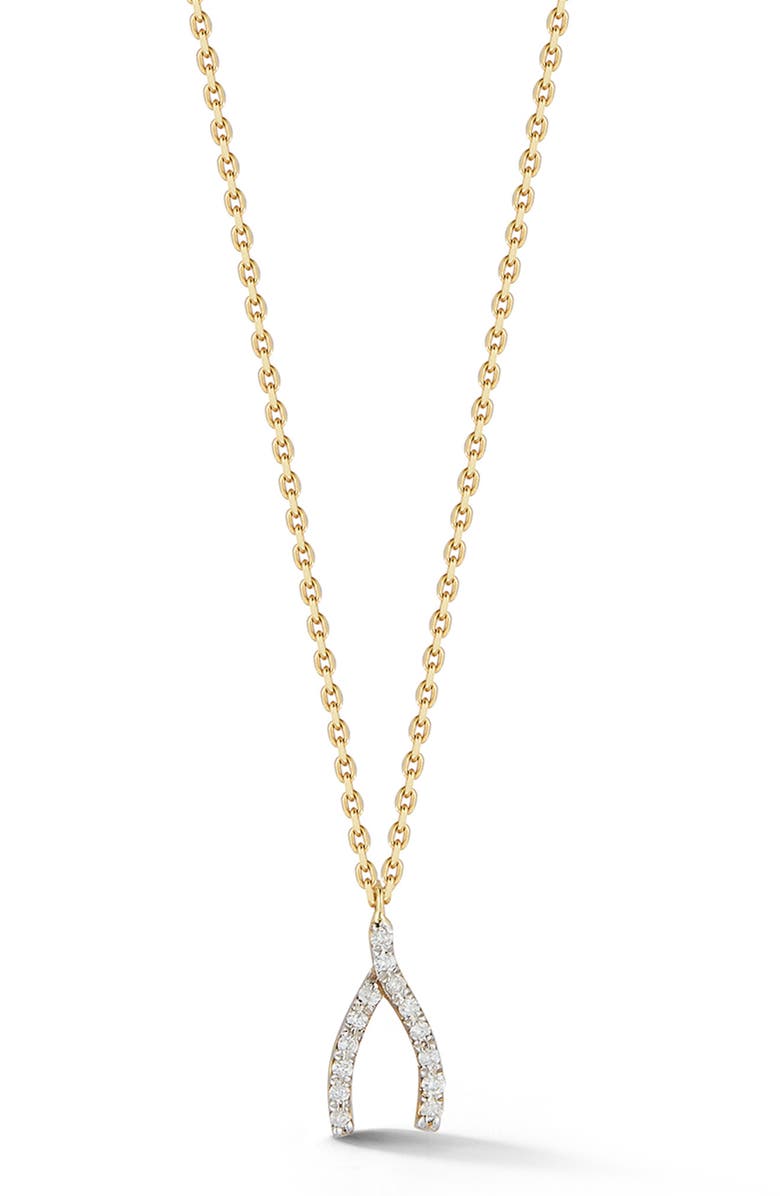 SPHERA MILANO 14K Gold Wishbone Necklace, Main, color,